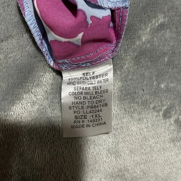 Kori Plus 1XL Floral Ruffle Jumpsuit Baby Blue Magenta Cottagecore NWOT - Picture 9 of 9